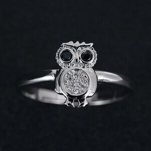 925 Silver Plated 3A CZ Cute Ring for Men Women, FB16FA1042